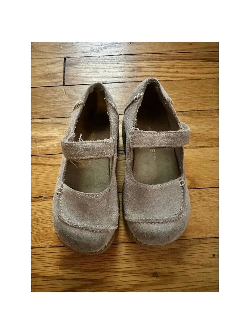 Cherokee Beige Suede Mary Jane Dress Shoes Size 9 Toddler Girls